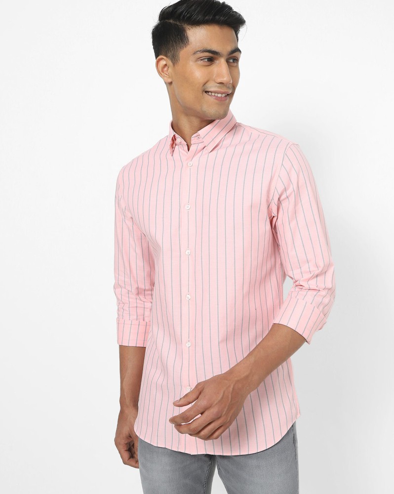 The collection Men Striped Formal Pink, Black Shirt - Buy The collection  Men Striped Formal Pink, Black Shirt Online at Best Prices in India