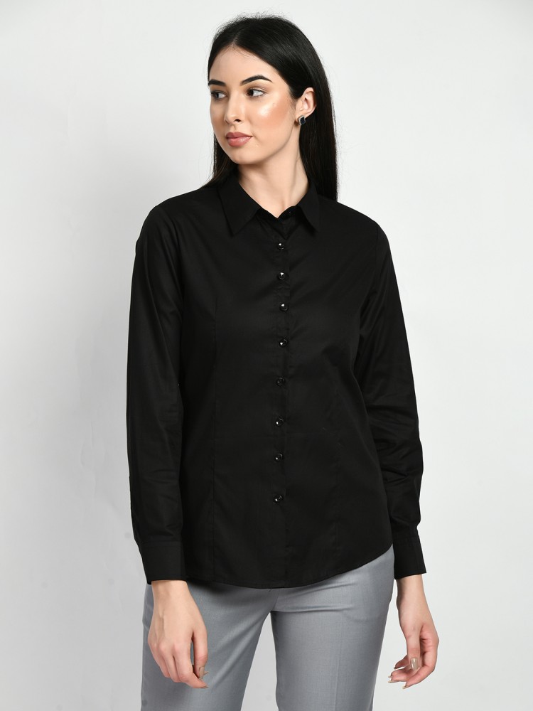 Black formal shirt womens hotsell