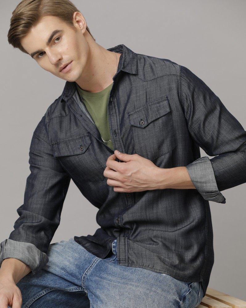 TEMPLE OF DENIM Men Solid Casual Black Shirt Buy TEMPLE OF DENIM Men Solid Casual Black Shirt Online at Best Prices in India Flipkart