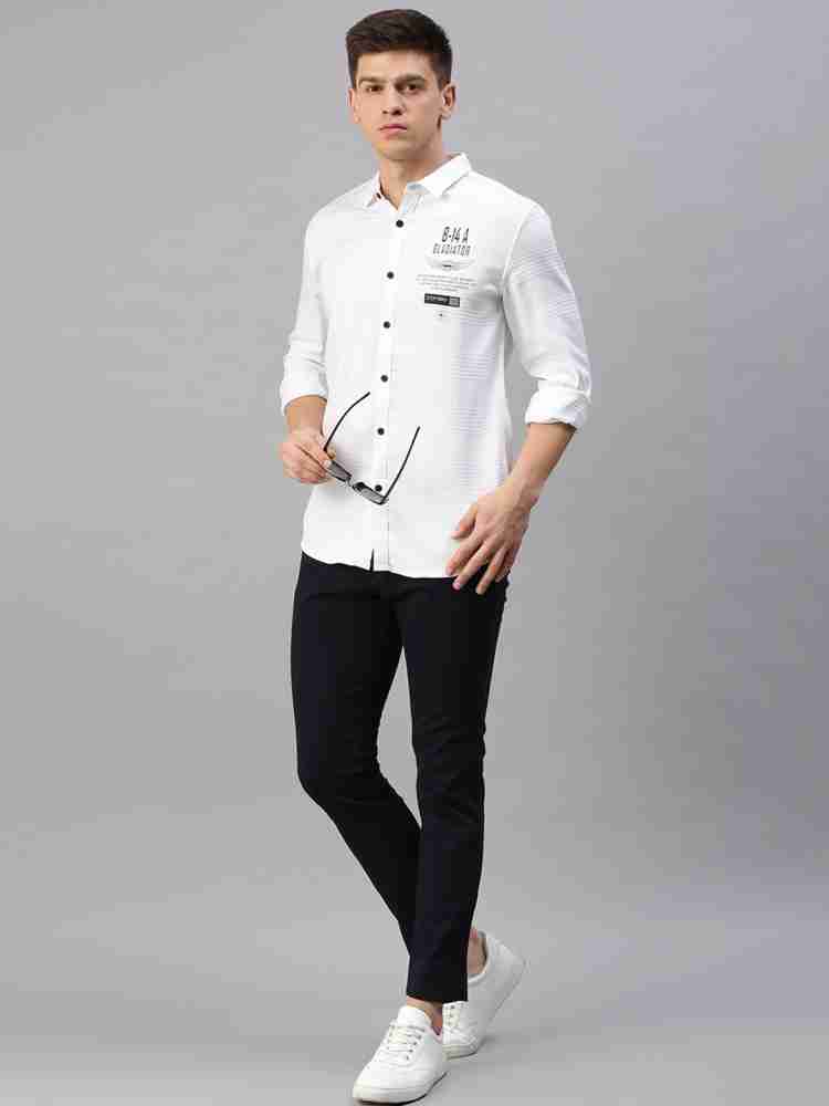 CP BRO Men Solid Casual White Shirt - Buy CP BRO Men Solid Casual