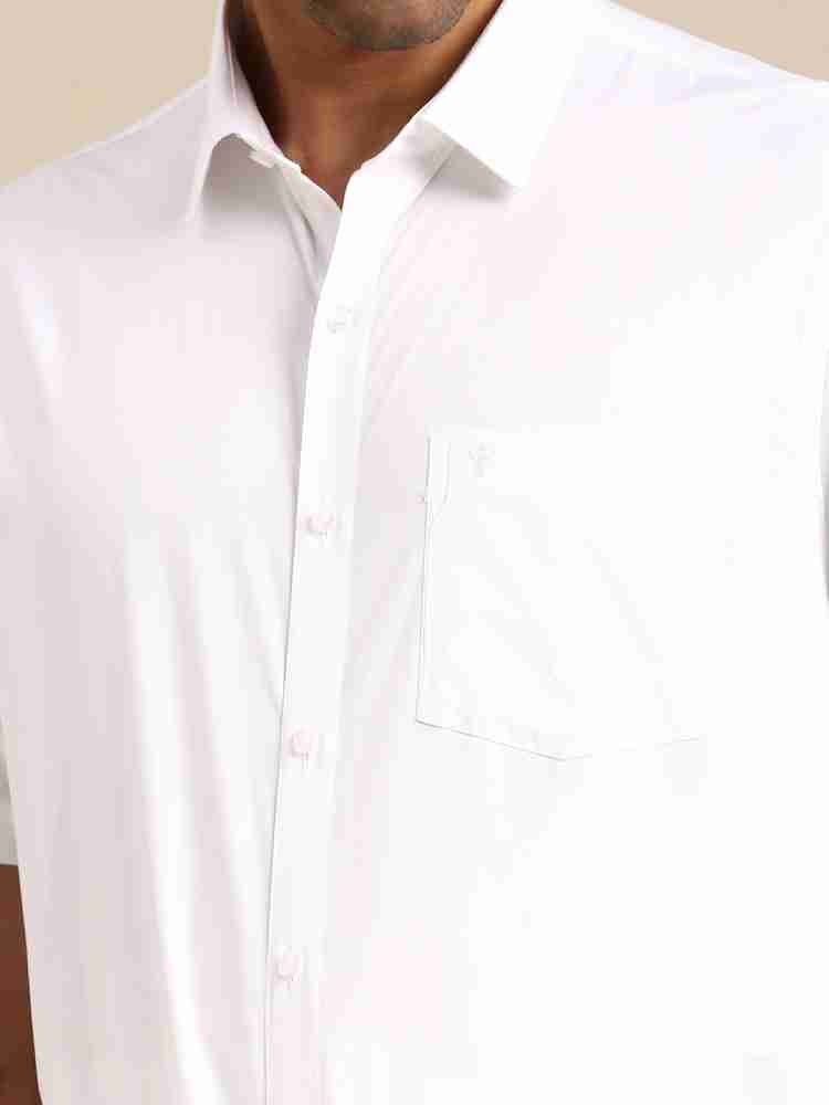 Ramraj Cotton Men Solid Formal White Shirt - Buy Ramraj Cotton Men Solid  Formal White Shirt Online at Best Prices in India