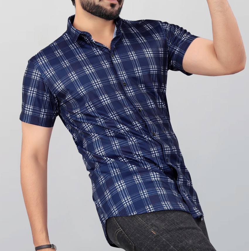 Buy OTIMO Blue & White Combination Checked Casual Shirt at