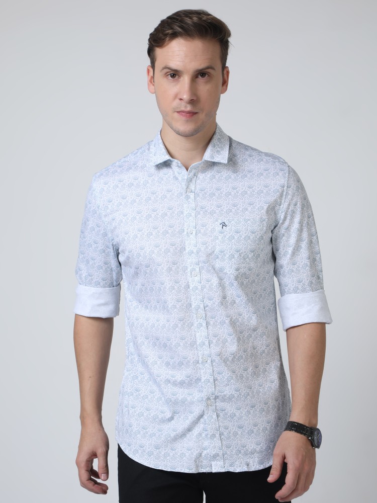 CP BRO Men Printed Casual Light Blue, White Shirt - Buy CP BRO Men Printed  Casual Light Blue, White Shirt Online at Best Prices in India