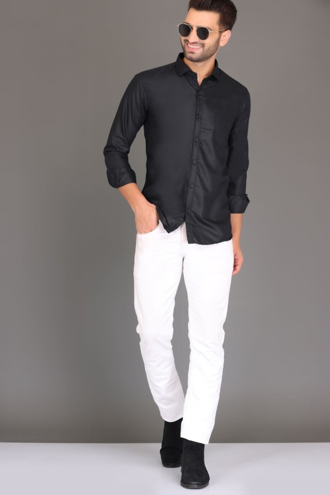 How to style a black shirt with white jeans  Quora
