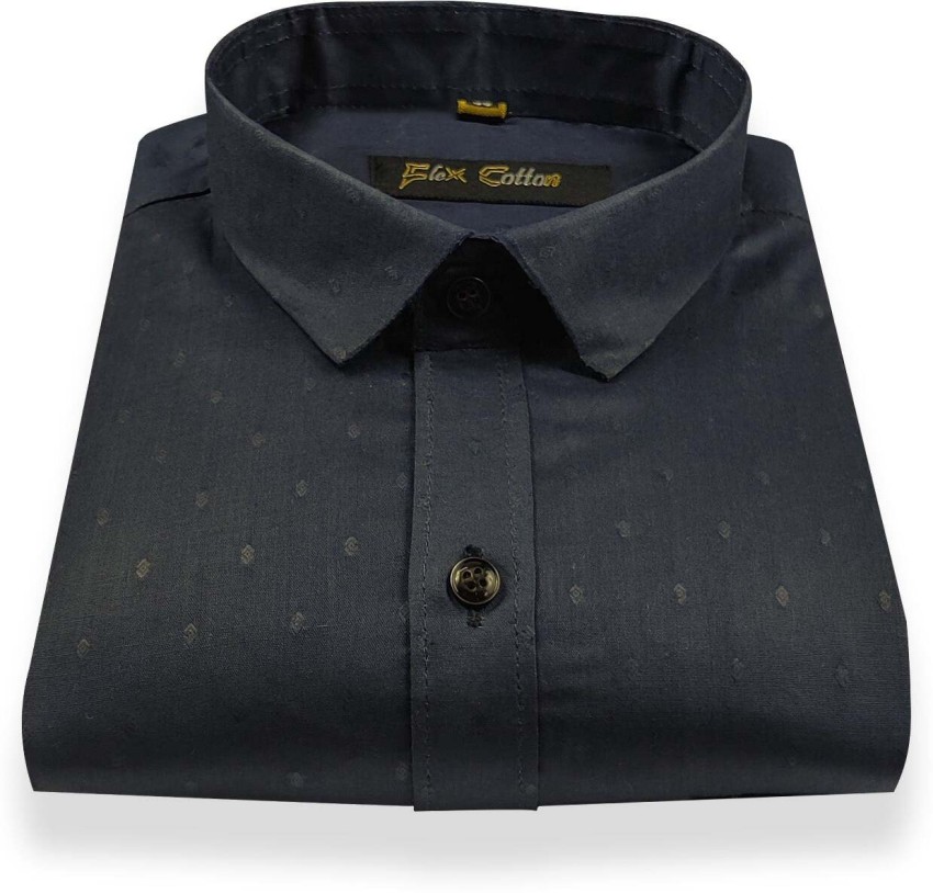 Punekar Cotton Men Embroidered Formal Black Shirt - Buy Punekar Cotton Men  Embroidered Formal Black Shirt Online at Best Prices in India