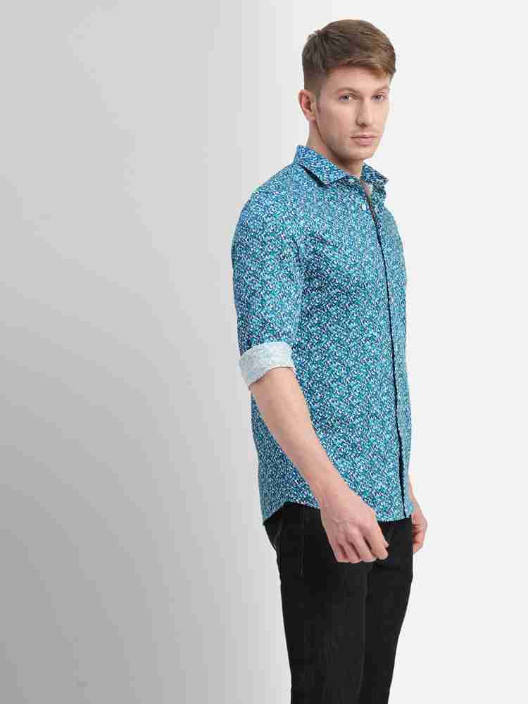 JACK & JONES Men Printed Casual Blue Shirt - Buy JACK & JONES Men Printed  Casual Blue Shirt Online at Best Prices in India