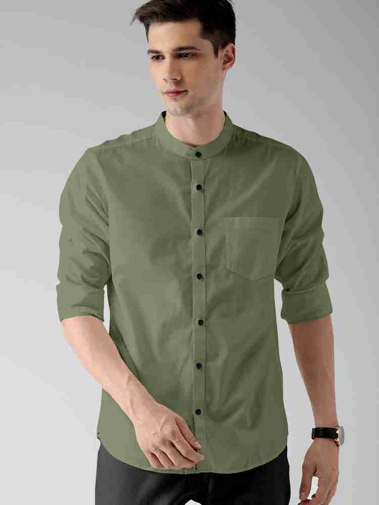 Chinese collar casual shirts best sale