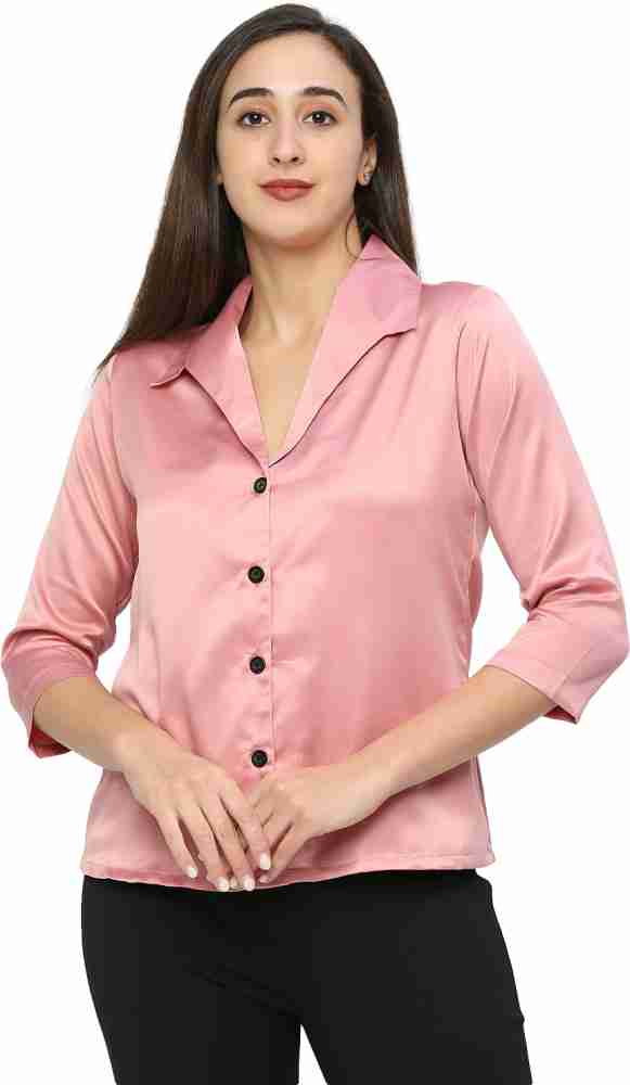 Smarty Pants Women Solid Casual Pink Shirt - Buy Smarty Pants