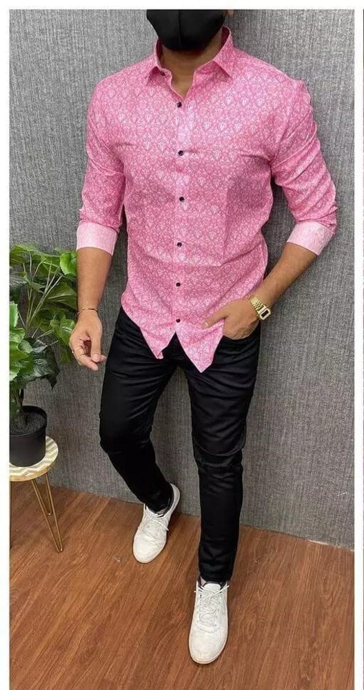 HRBROS Men Printed Formal Pink Shirt Buy HRBROS Men Printed Formal Pink Shirt Online at Best Prices in India Flipkart