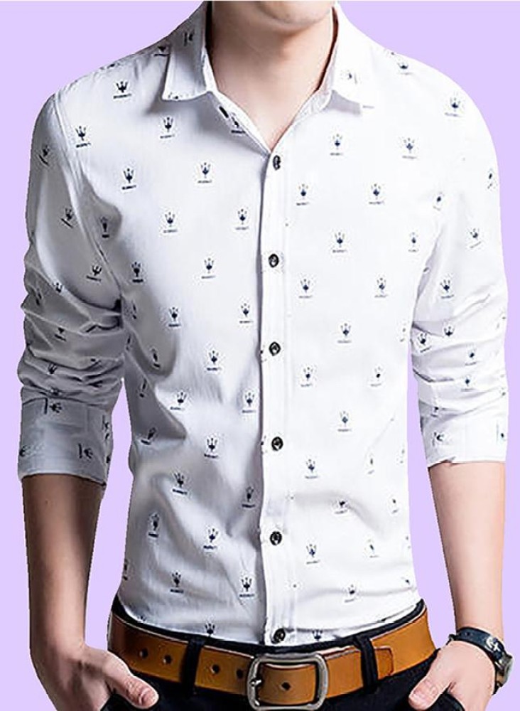 white shirt for men printed