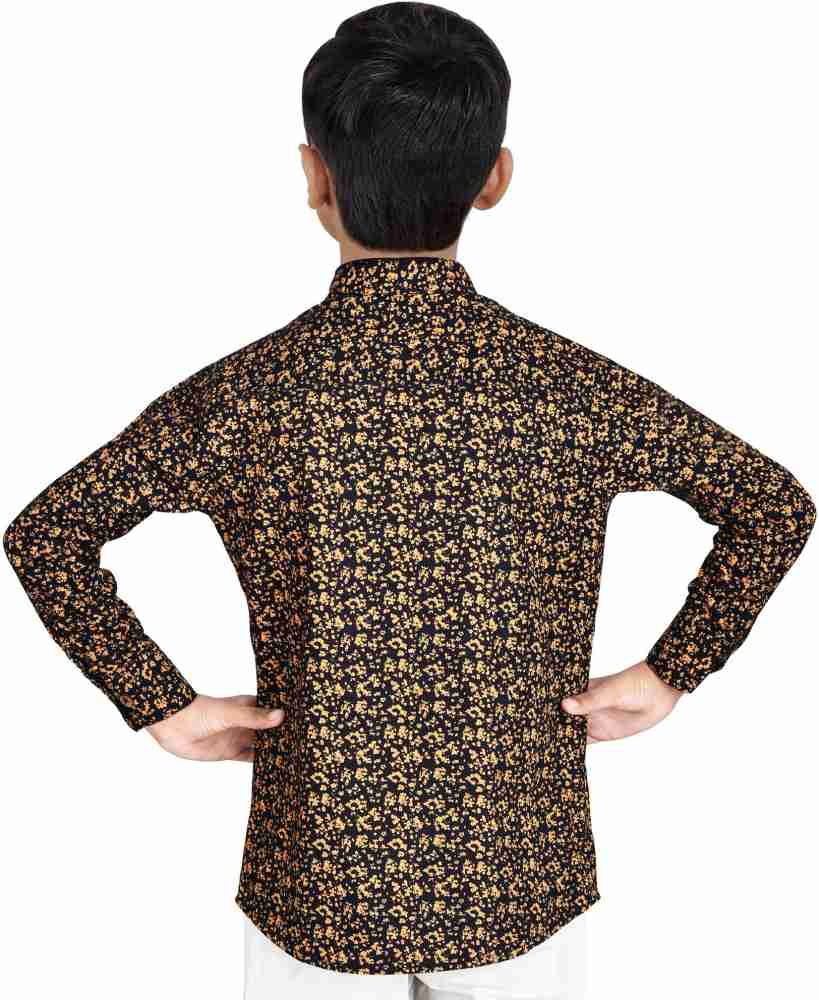 MOHINI CREATION Boys Printed Casual Gold, Black Shirt - Buy MOHINI CREATION  Boys Printed Casual Gold, Black Shirt Online at Best Prices in India