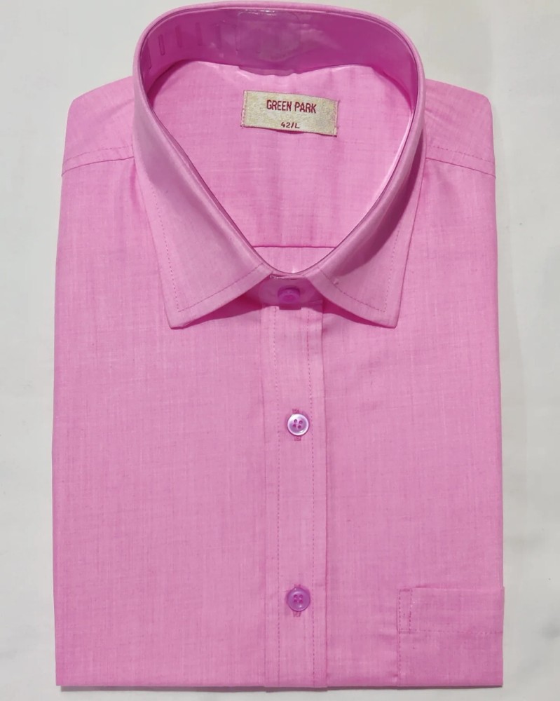 Thomas Pink Men Tops Dress Shirts 42 Pink Cotton