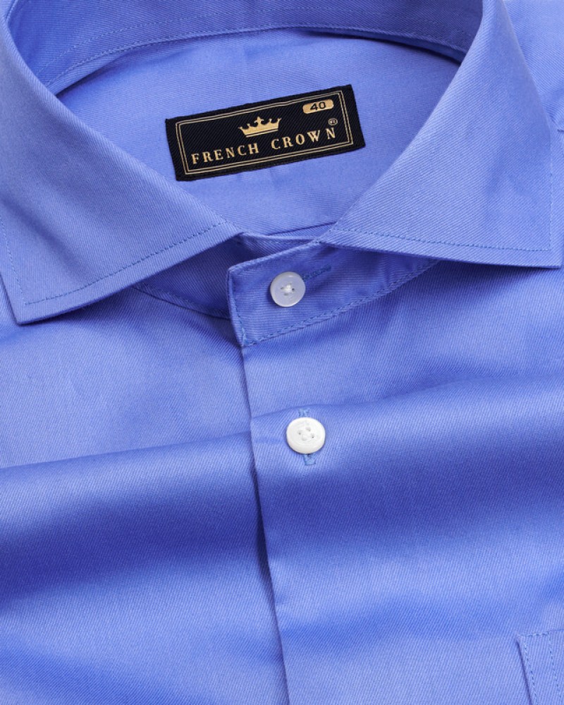 french crown Men Solid Casual Blue Shirt - Buy french crown Men