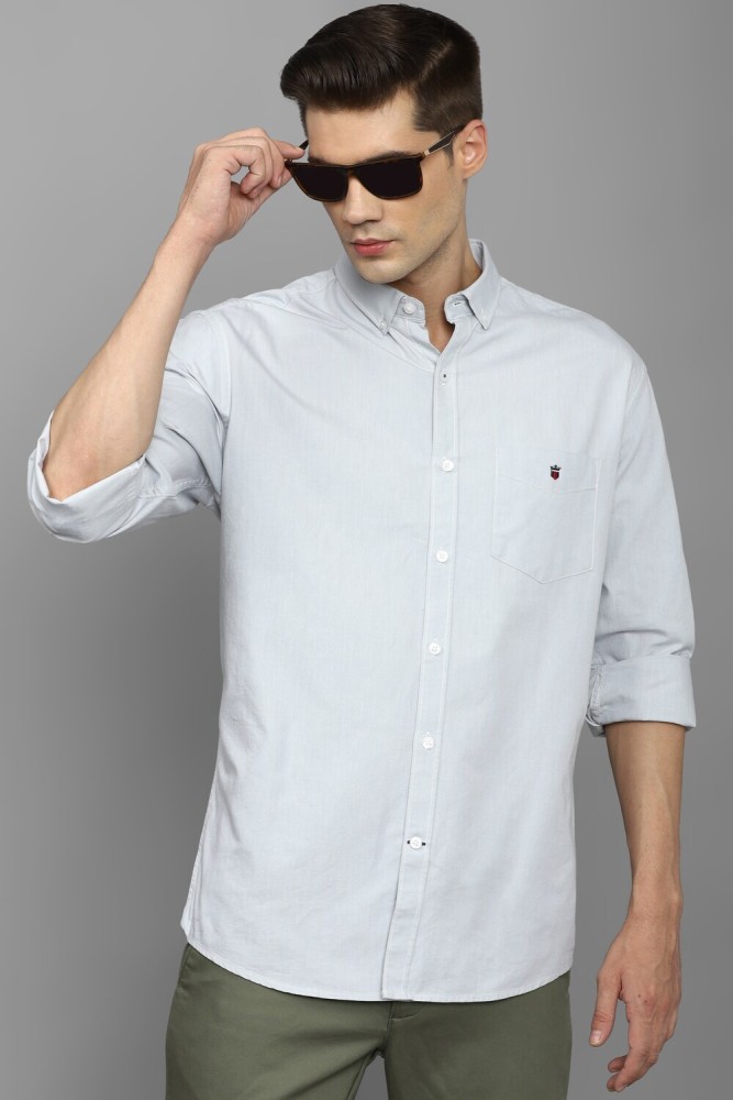 Buy Louis Philippe Men White Solid Slim Fit Casual Shirt Online at