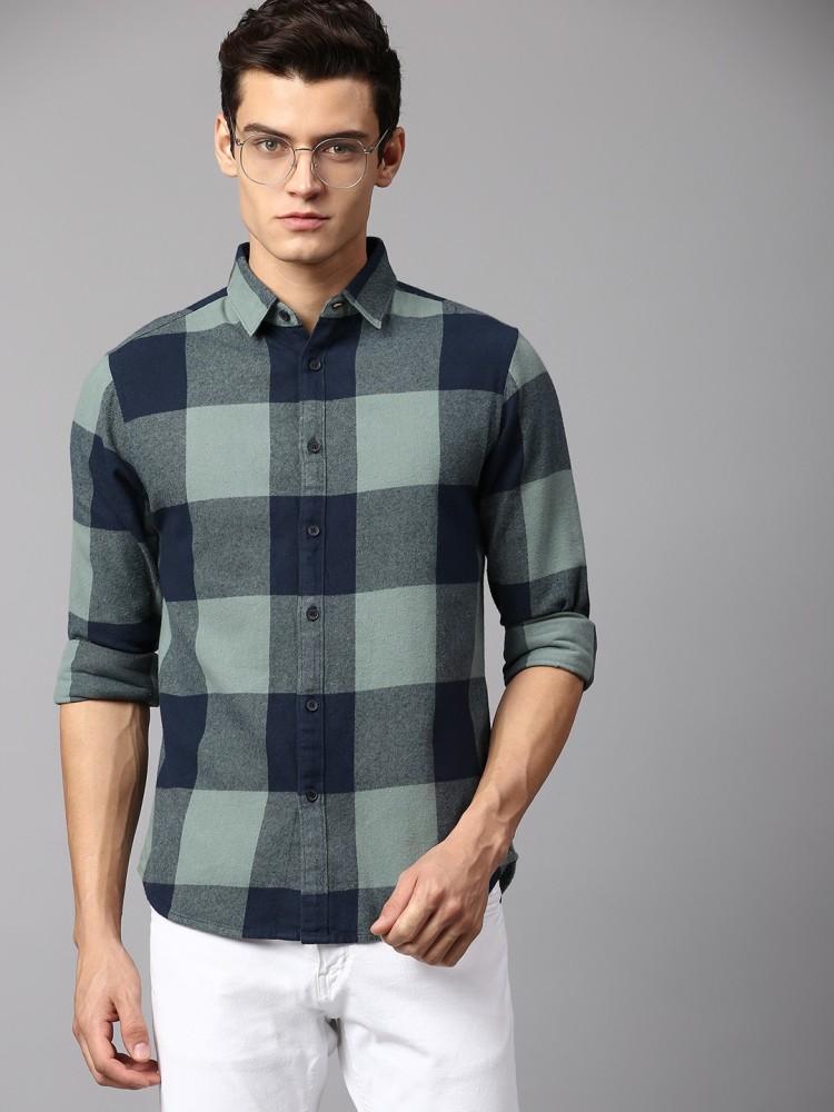 Dennis Lingo Men Checkered Casual Green Shirt - Buy Dennis Lingo Men  Checkered Casual Green Shirt Online at Best Prices in India
