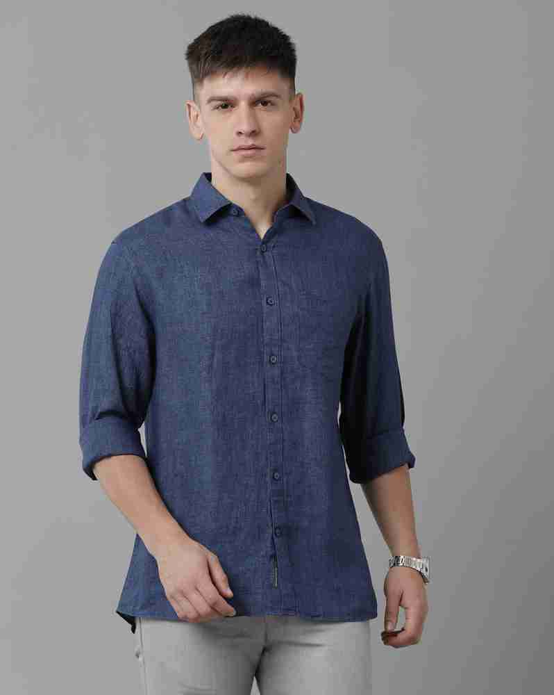 Linen Club Men Solid Casual Dark Blue Shirt Buy Linen Club Men Solid Casual Dark Blue Shirt Online at Best Prices in India Flipkart