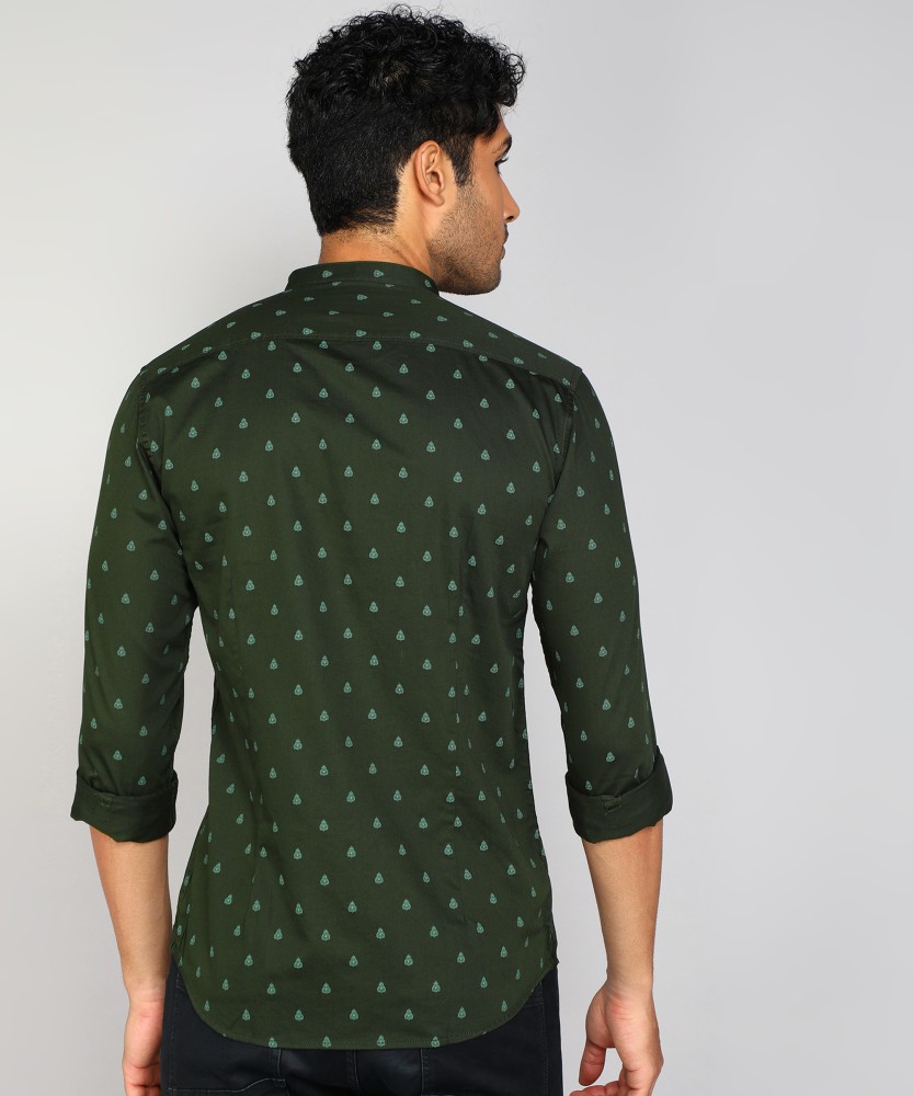 Louis Philippe Sport Men Printed Casual Green Shirt - Buy Louis