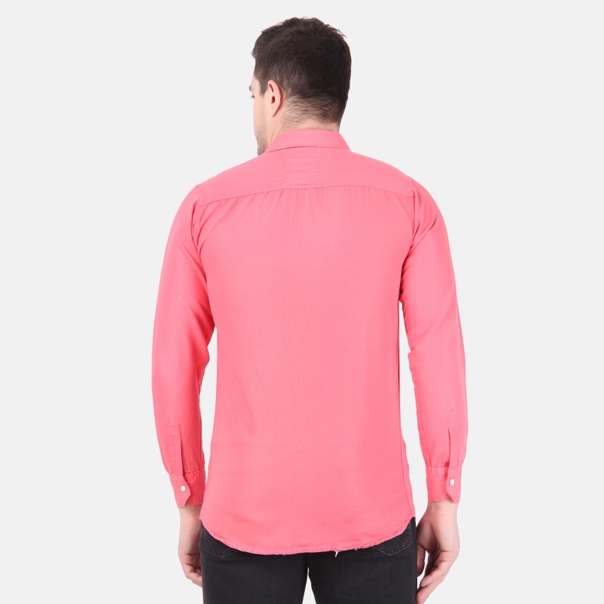 Buy Plus91 Men Solid Casual Pink Shirt Online at Best Prices in