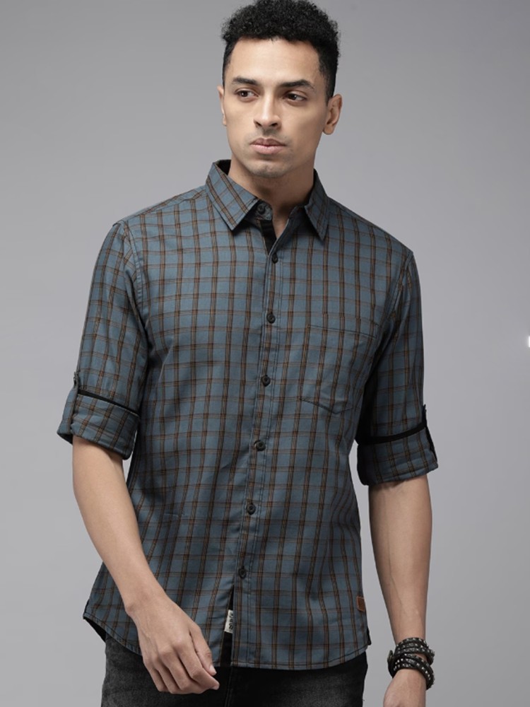 Roadster Men Washed Casual Grey Shirt