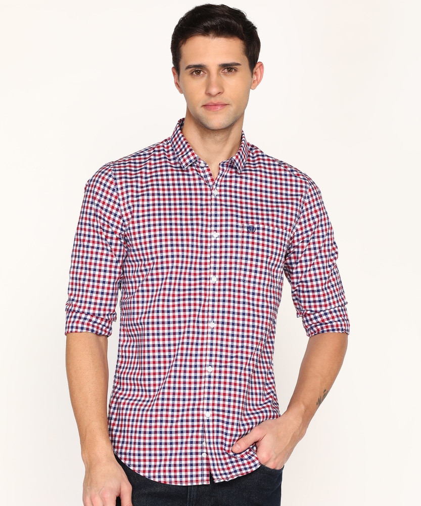 Peter England University Men Checkered Casual Red Shirt - Buy Peter England  University Men Checkered Casual Red Shirt Online at Best Prices in India |  Flipkart.com