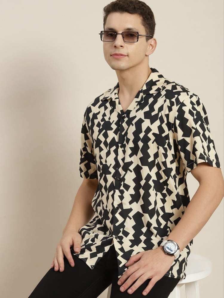 Regular Fit Patterned Shirt - Dark beige/leopard print - Men