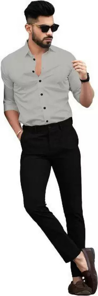 naarimart Men Solid Formal Grey Shirt Buy naarimart Men Solid