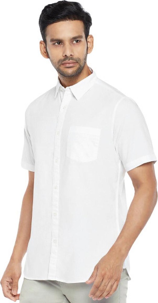 ZAKOD Men Solid Casual White Shirt - Buy ZAKOD Men Solid Casual White Shirt  Online at Best Prices in India