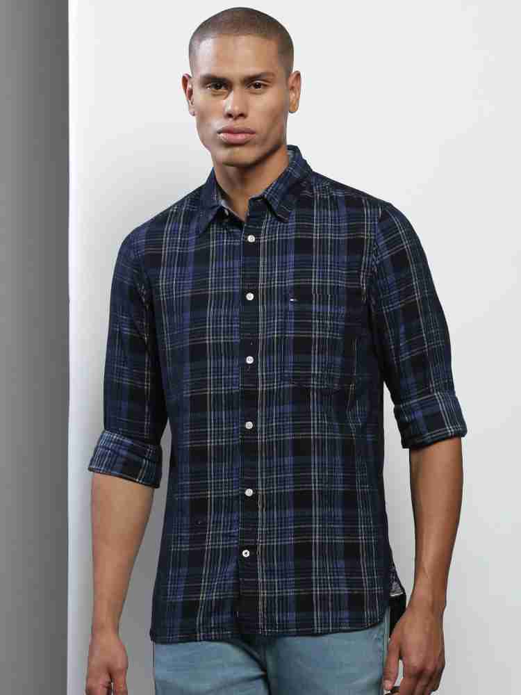 tommy hilfiger blue check shirt