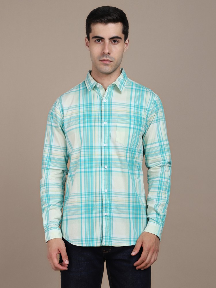 Dennis Lingo Men Checkered Casual Green Shirt - Buy Dennis Lingo Men  Checkered Casual Green Shirt Online at Best Prices in India