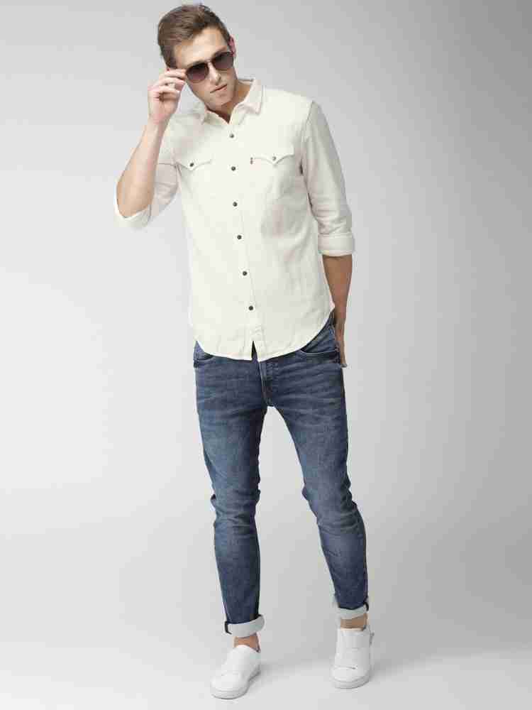 LEVI S Men Solid Casual White Shirt Buy White LEVI S Men Solid Casual White Shirt Online at Best Prices in India Flipkart