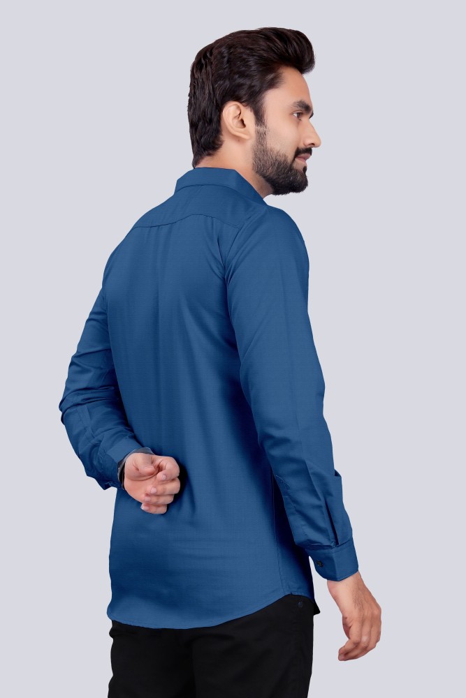 S K CASUAL Men Solid Formal Blue Shirt - Buy S K CASUAL Men Solid Formal Blue  Shirt Online at Best Prices in India