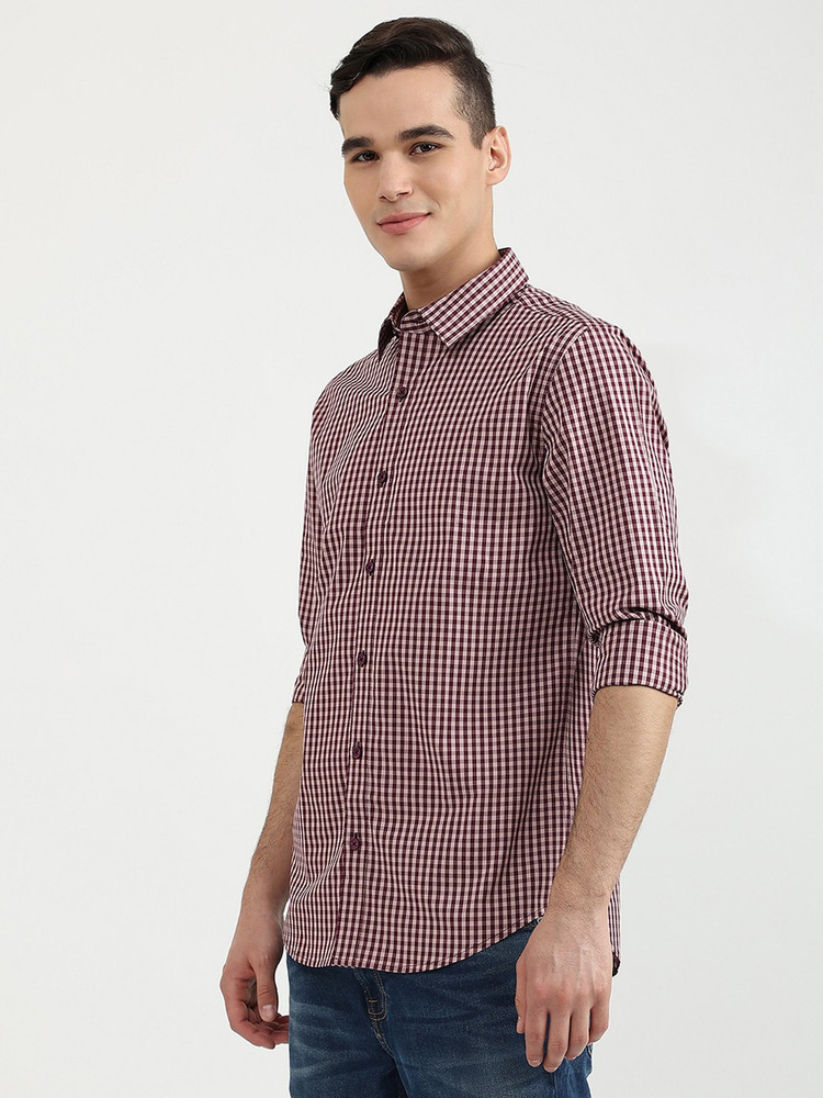 United colors of benetton men's hot sale checkered slim fit casual shirt