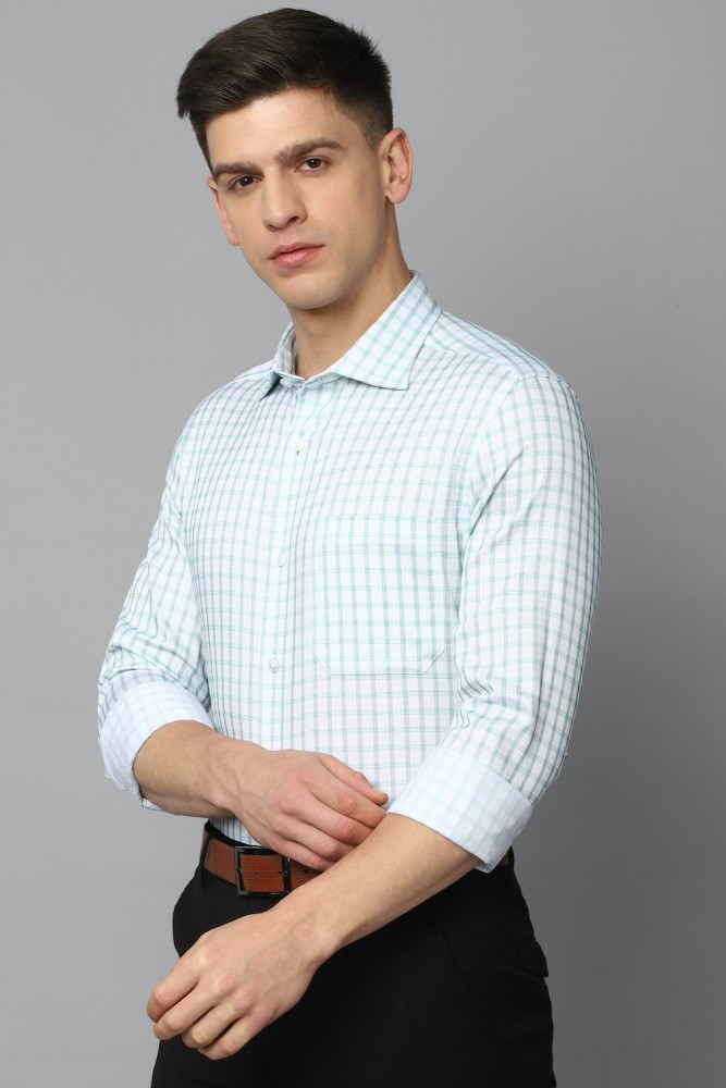 Louis Philippe Formal Shirts : Buy Louis Philippe Men White Classic Fit  Checks Full Sleeves Formal Shirt Online