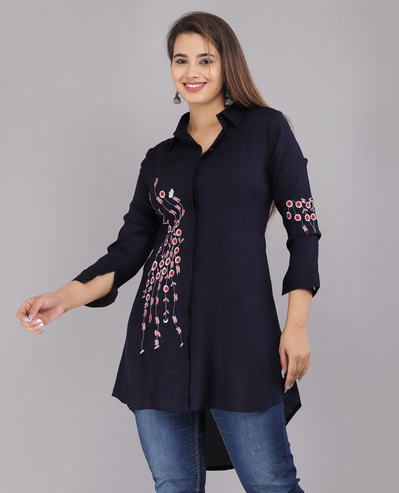 Women Embroidered Shirts - Buy Women Embroidered Shirts online in India