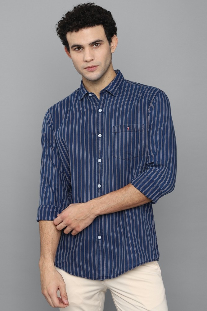 LOUIS PHILIPPE Men Striped Casual Blue Shirt - Buy LOUIS PHILIPPE