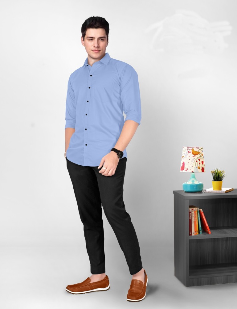 Ilavati Fashion Men Solid Casual Light Blue Shirt - Buy Ilavati Fashion Men  Solid Casual Light Blue Shirt Online at Best Prices in India | Flipkart.com