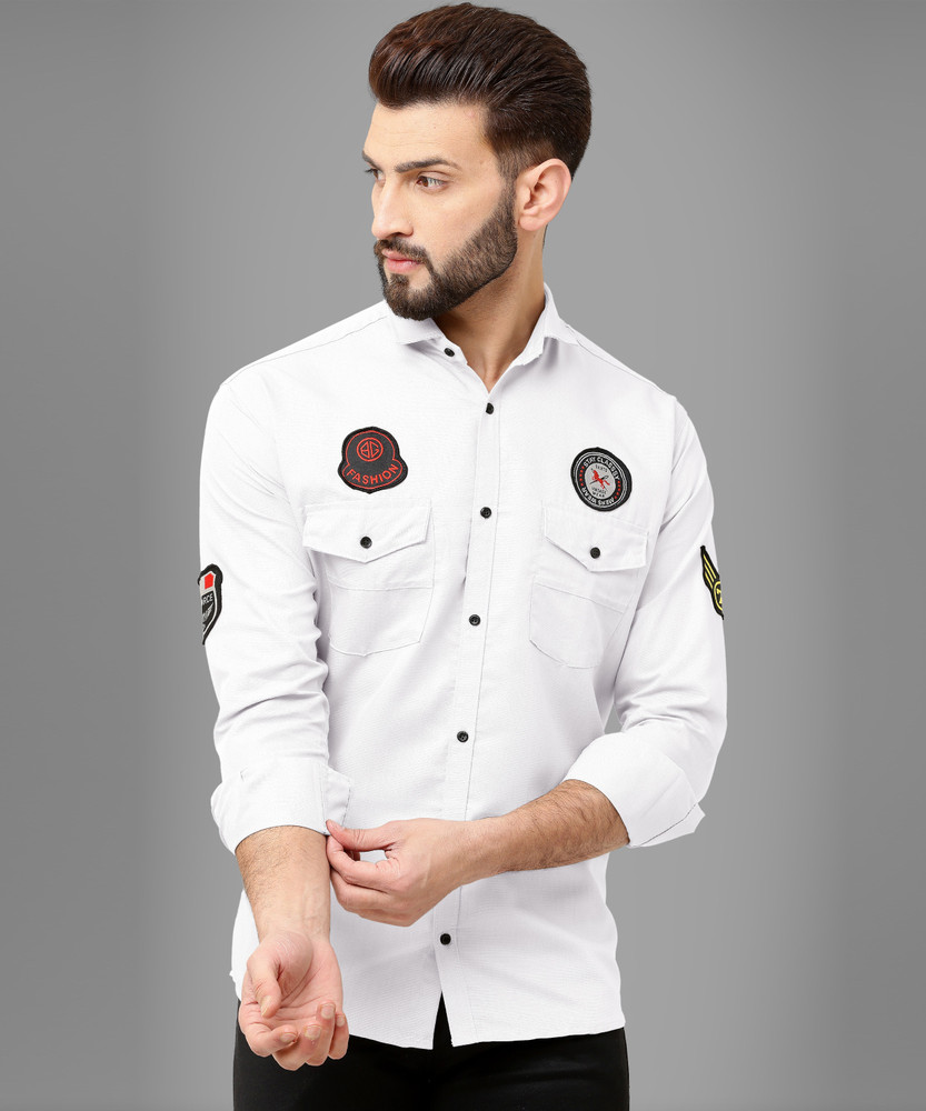 WOXEN Men Printed Casual White Shirt Buy WOXEN Men Printed