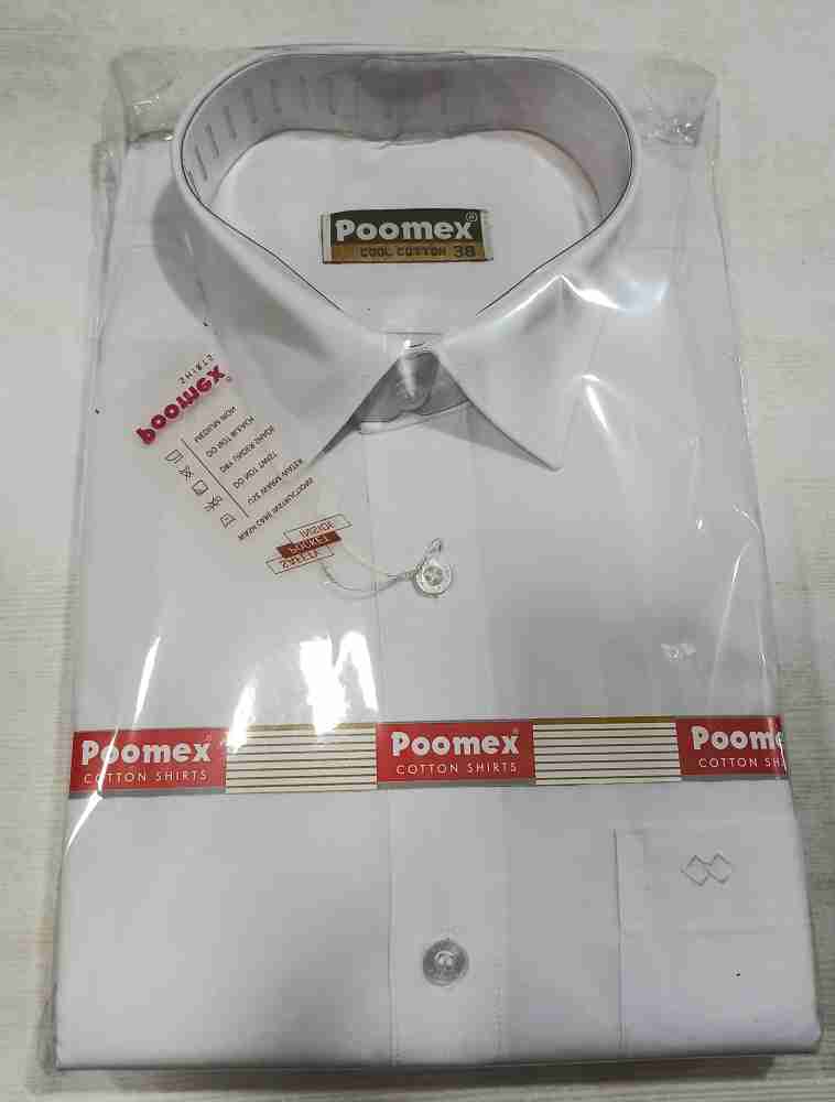 Poomex Men Solid Formal White Shirt - Buy Poomex Men Solid Formal