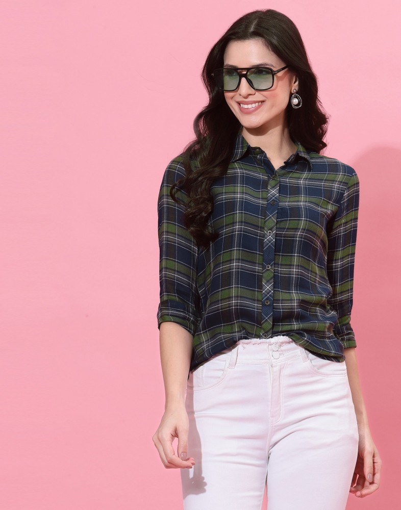 Buy Multicolor Checkered Women Long Shirt Online in India -Beyoung
