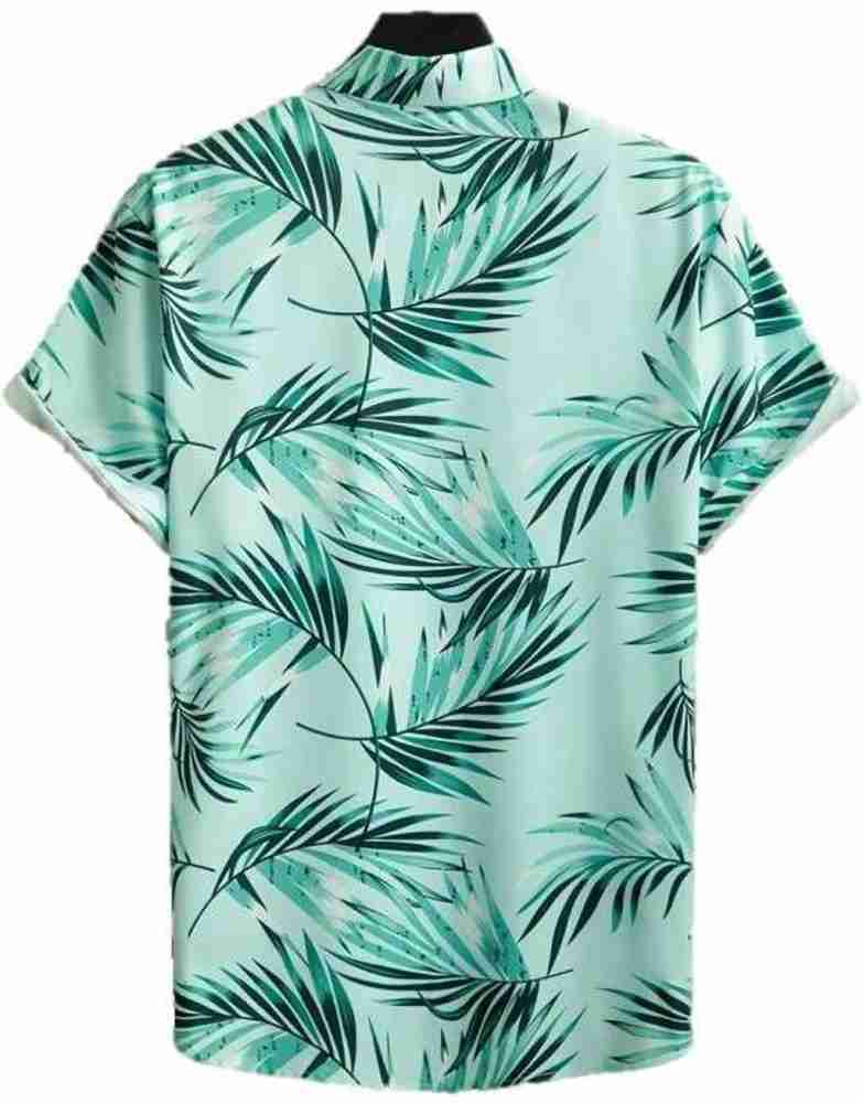 Leriya Fashion Shirt for Men  Tropical Leaf Printed Rayon Shirts