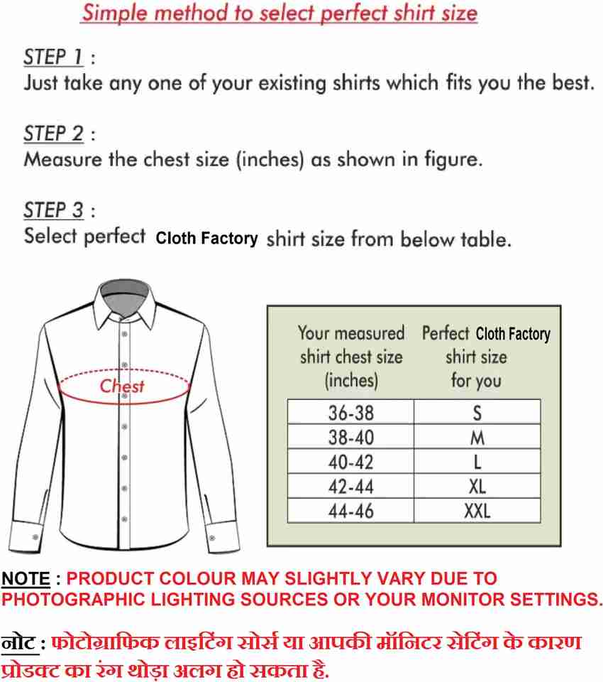 H and m mens size outlet chart