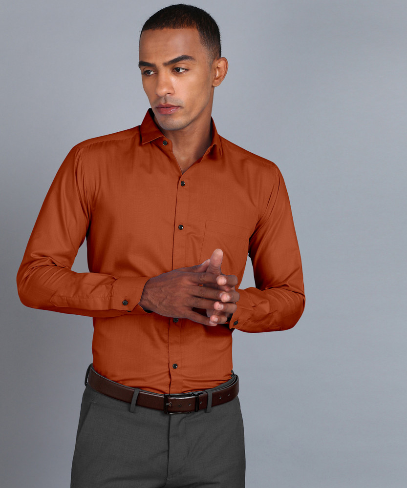 Mens orange formal shirt deals