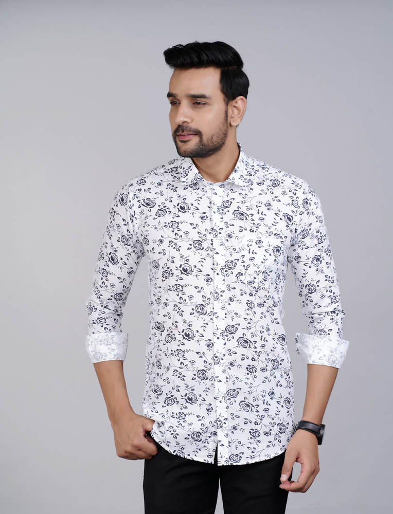 somi creation Men Floral Print Casual White Black Shirt Buy somi creation Men Floral Print Casual White Black Shirt Online at Best Prices in India Flipkart