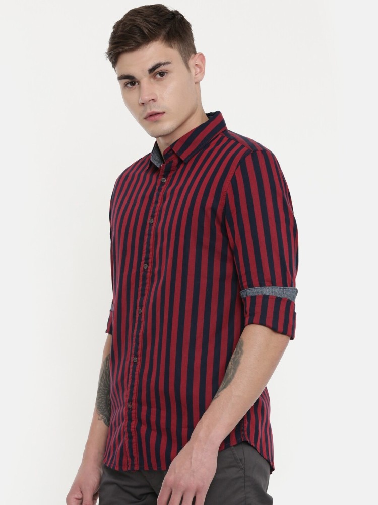 black and red striped shirt mens