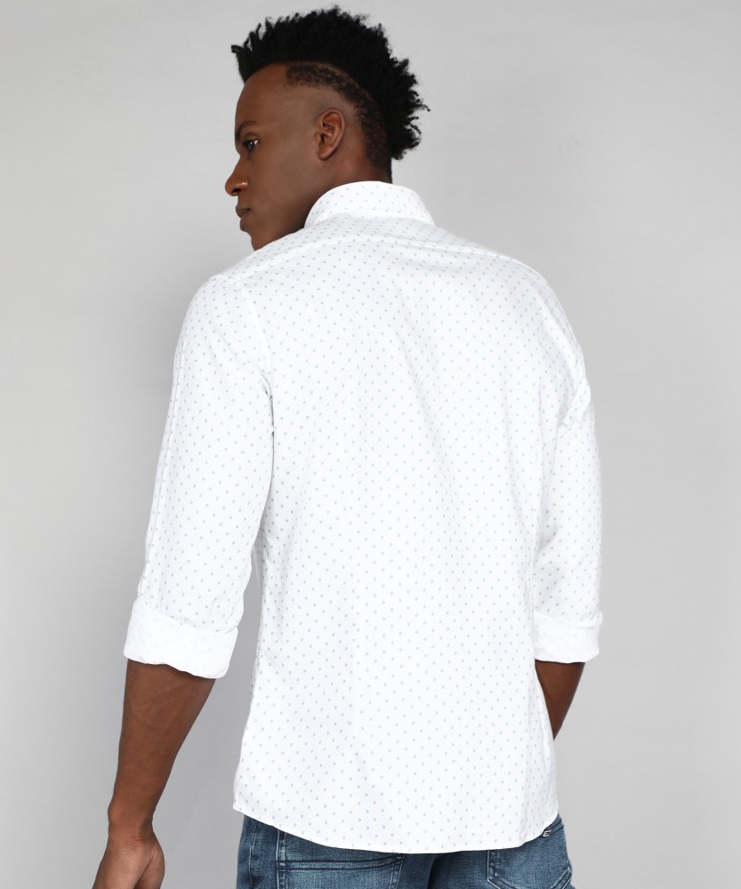 Calvin Klein Jeans Men Printed Casual White Shirt - Buy Calvin Klein Jeans  Men Printed Casual White Shirt Online at Best Prices in India