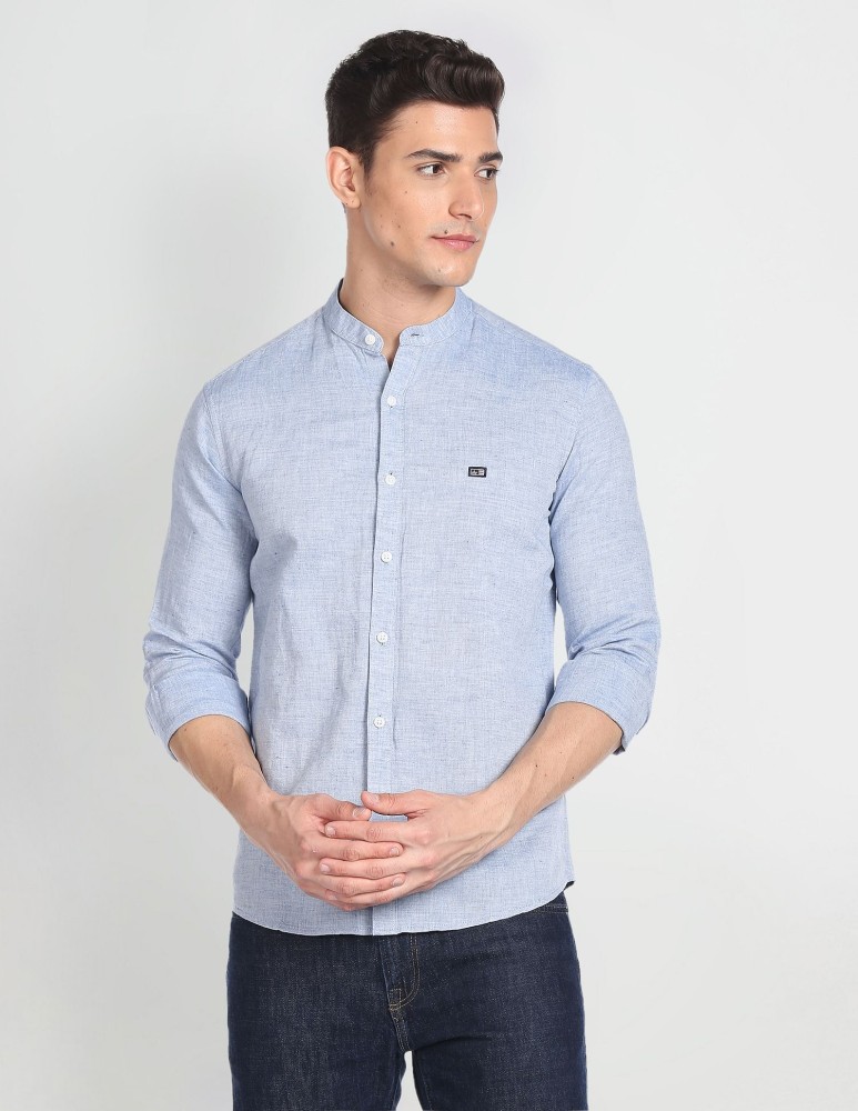 ARROW Men Solid Casual Blue Shirt - Buy ARROW Men Solid Casual