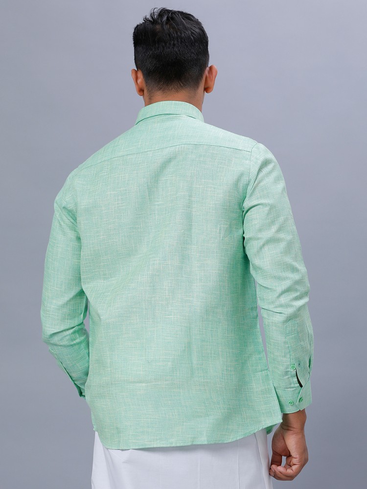 Ramraj Cotton Men Solid Casual Light Green Shirt - Buy Ramraj