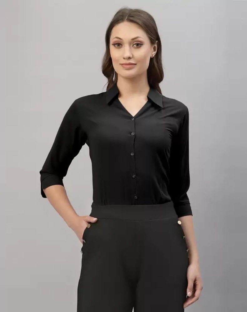 Business casual black shirt sale