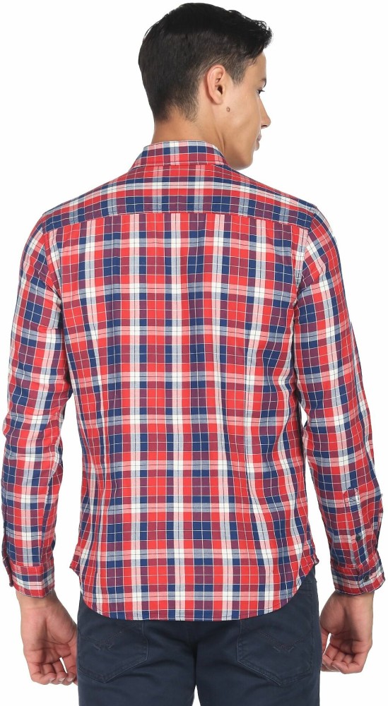 U.S. Polo Assn. Denim Co. Men Checkered Casual Red Shirt