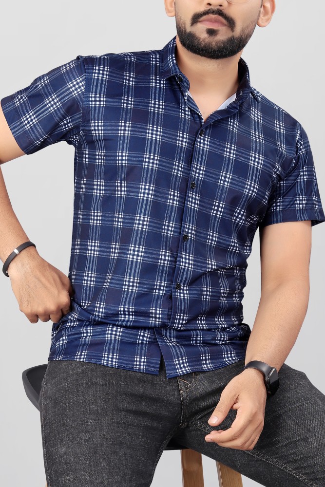 Buy OTIMO Blue & White Combination Checked Casual Shirt at